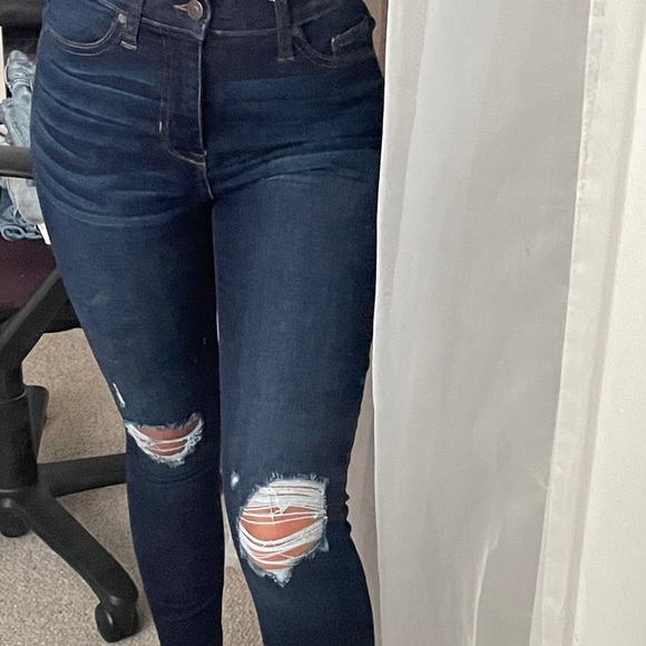 Hollister Jeans Hollister Dark Blue Skinny Ripped Jeans Poshmark